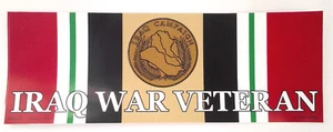 IRAQ WAR VETERAN (9-3/4") Military Bumper Sticker BM0476-2 EE - Picture 1 of 2