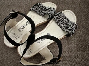 Women's Calzados Olami Sandel Shoes Rhinestone Bling 25-1/2eur 9.5US TX - Picture 1 of 10