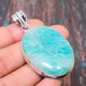 Amazonite Gemstone Handmade Jewelry Pendant 2.17" K206 - Picture 1 of 4