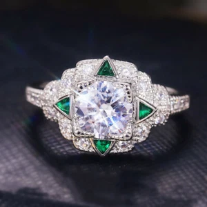Women Jewelry Fashion Cubic Zircon 925 Silver Filled Ring Wedding Ring Sz 6-10 - Picture 1 of 5