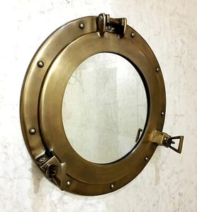 Vintage Antique Porthole Window Mirror Wall Mounted Bathroom Mirror Home Décor - Picture 1 of 4