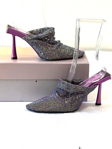 BENEDETTA BRUZZICHES Objectedheartwithart lila Strass Mesh hochhackige Pantoletten - Bild 1 von 16