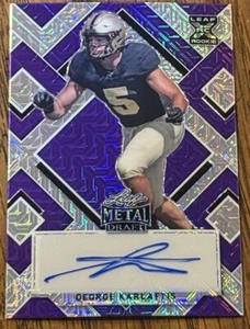 2022 George Karlaftis Leaf RC AUTO PURPLE #d/10! SUPERBOWL!! - Picture 1 of 8