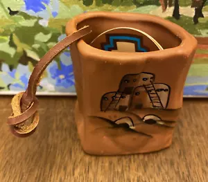 Vintage Santa Fe Men's Cologne Bag Ceramic w Original Paper Tag BAG ONLY - Picture 1 of 9