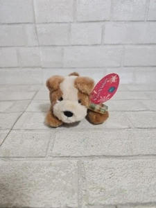 Russ Berrie Bulldog Tan Cream Puppy Dog Plush 9" Stuffed Scarf - Picture 1 of 12