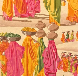 MANUEL CANOVAS Sari Fuchsia Cotton Indian Remnant New - Picture 1 of 1