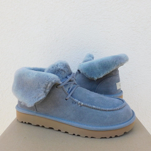 UGG ASH FOG DIARA STIVALETTO PANTOFOLA POLSINO LANA DI PECORA DONNA US 7 EUR 38 ~NUOVO