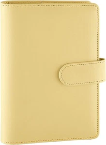 PU Leather Notebook A6 Ring Binder Yellow with Paper - Picture 1 of 1