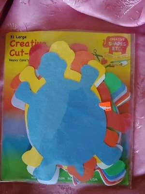 School Supplies: Colorful Construction Paper Cut-Outs of Lg. and Small Turtles - Image 1 of 2