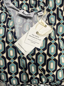 Leota Perfect Wrap 3/4 Sleeve Dress Capri Blue Radiance Women’s X-Small Lattice - Picture 1 of 4