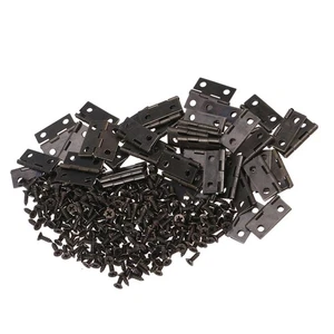  50 Pcs Cabinet Door Hinges for Round Box Mini with Screws Minature - Picture 1 of 12