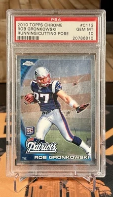 Rob Gronkowski 2010 Topps Chrome Running / Cutting Pose PSA 10 Rookie #C112 PATS - Image 1 of 2