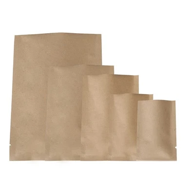 100x Two-Sided Kraft Mylar Foil Heat Seal Food Packaging Bags with Tear Notch - image 1 of 4