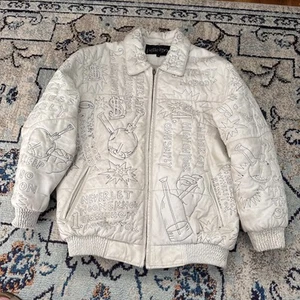 Abrigo Chaqueta De Cuero Biggie De Colección Pelle Moda 10 Crack Commandments Hip Hop Rap XL - Imagen 1 de 10