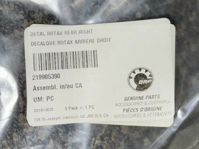 BRP OEM SeaDoo '19-'20 RXT 300 RH Rear Rotax Decal 219905390 new - Image 1 of 3