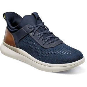Florsheim Fleet Navy Knit Elastic Lace Men's Sneaker - Picture 1 of 8