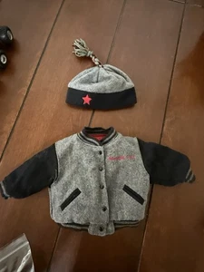AMERICAN GIRL Today Vintage 2000 Gray Wool VARSITY JACKET & CAP * - Picture 1 of 4