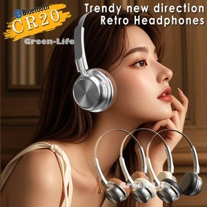 Retro Bluetooth Headphones Over Ear Wireless Earphones with Microphone Headset - Picture 1 of 16