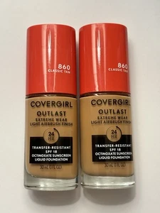 COVERGIRL Outlast Extreme Wear Foundation SPF18, 860 Classic Tan, 1 oz (2-PACK) - Picture 1 of 3