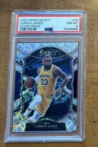 2020 Panini Select Lebron James Scope Silver Prizm PSA 8 LA Lakers MVP HOF