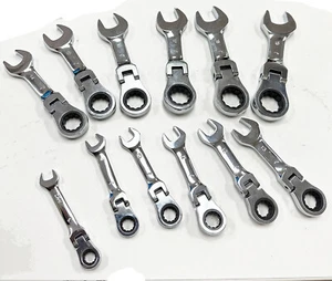 12pcs Stubby Combination Flexible End Stubby Wrench Set Metric 12-Point 8-19mm - Picture 1 of 5