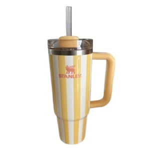 Stanley Quencher H2.0 FlowState Tumbler-Butter Stripe Oasis Collection 30oz 40oz - Picture 1 of 4