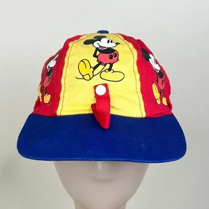 Disney Vintage 90s Mickey Mouse AOP Painters Hat Cap Kids Youth OS One Size - Picture 1 of 8