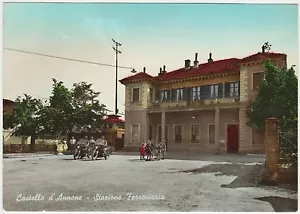 CASTELLO D'ANNONE - BAHNHOF - 2 CARABINIERI ODER POLIZISTEN AUF MOTORRAD (ASTI) 1961 - Bild 1 von 1