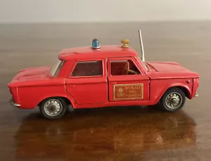 RARE Antique Vintage Mebetoys A21 Fiat 1500 Vigili Del Fuoco Fire Chief Toy Car - Picture 1 of 13