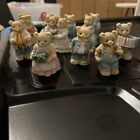 Set Of 15 Ceramic Miniature Teddy Bears