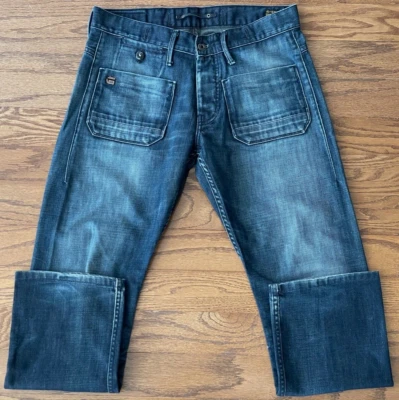 G STAR RAW Button Fly Denim Jeans Men's Size 32x27 1/2 Good Pre-Owned Condition - Image 1 of 4