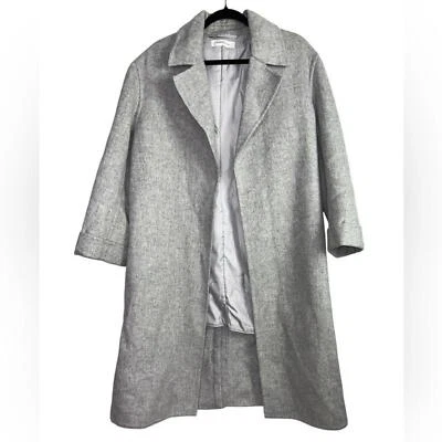 Abrigo largo de lana grande Blossom H Company l gris claro frente abierto Foto 1 de 4