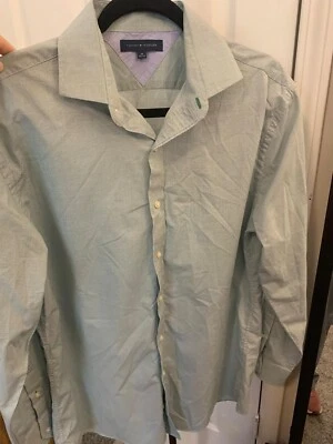 Tommy Hilfiger Camisa Hombre Geométrico Verde Patrón 16, 32-33 Foto 1 de 4