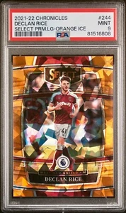 Tarjeta 2021-22 Declan Rice Panini Select Orange Ice West Ham United 8/23 PSA 9 - Imagen 1 de 3