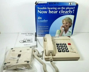 Clarity 4X Louder Amplified Telephone Large Buttons W1000 Wall Or Desk - Zdjęcie 1 z 9