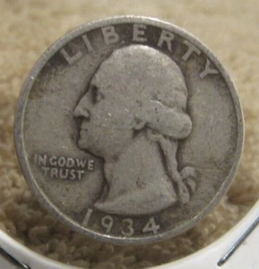 George Washington 1934 90 % plata 25c cuarto - #2 - Imagen 1 de 2
