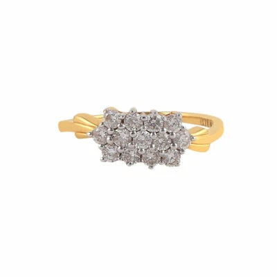 Pave 0,54 Carats Naturel Diamants Anniversaire Bague En 750 Estampé 18K Or jaune - Photo 1/3