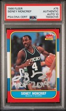 Sidney Moncrief 1986 Fleer Signed Rookie Card #75 Auto Graded PSA 10 78494745