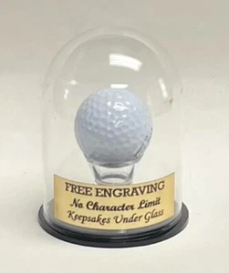 Golf Ball Personalized Glass Display Case Round Dome With Base Color Choice - Picture 1 of 3