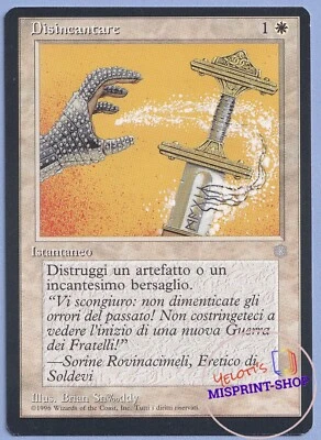 Disenchant Italian Mtg MISPRINT. Wrong Artist. "Brian Sn%oddy" - Imagen 1 de 4
