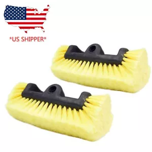 2PC Car Truck Boat RV 10" Heavy-Duty Tri-Angle Wash Brush Head in YLW - Picture 1 of 12