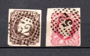 Portugal 1862 old 5 and 25 Reis King Luis stamps (Michel 12+14) nice used 52 - Picture 1 of 2