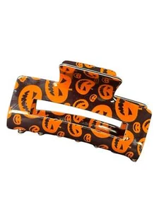 HALLOWEEN PUMPKIN PRINT CLAW CLIP - Picture 1 of 9