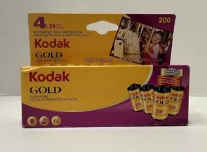 Película Kodak Gold 200 Color Impresión 35 mm 4 rollos 24 exposiciones caducada 07/2009 - Imagen 1 de 4