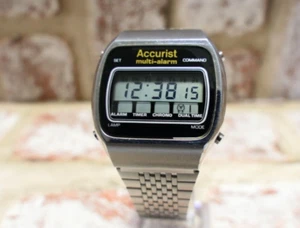 Accurist Vintage Digital Chronograph Timer Alarm Stainless Steel Fully working - Picture 1 of 24