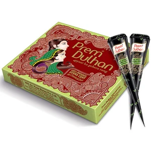 Prem Dulhan Mehendi Cone 12pc in 1 box, 100% pure leaf of natural Henna - Picture 1 of 4