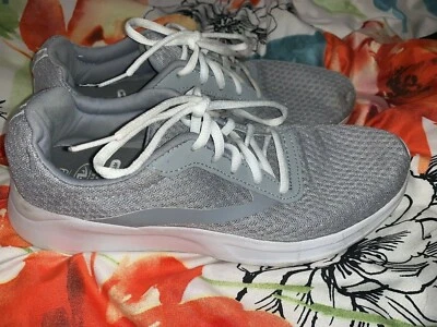 Zapatillas Tenis Atléticas Mujer Talla 9 Gris Plateado Espuma con Memoria Athletic Works👣kh1 Foto 1 de 4