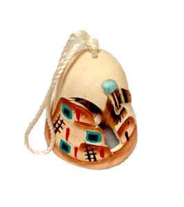 New Mexico Souvenir Bell Pottery Southwestern Native American Eagle Adobe House - Picture 1 of 4