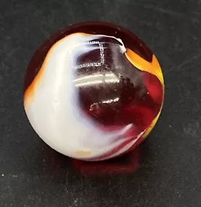 Peltier Christensen Vetro Vortice Marmo 0,6” Rosso Bianco Arancione Akro Agata - Foto 1 di 13