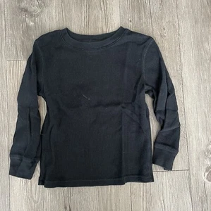 Cat & Jack Boys Black Waffle Knit Long Sleeve Top Size 5T - Picture 1 of 5